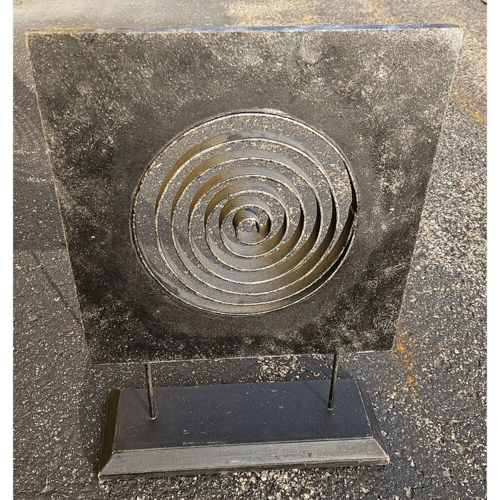 Moving Circle Metal Art Sculpture Silver Tone Modern 16” Home Office Decor